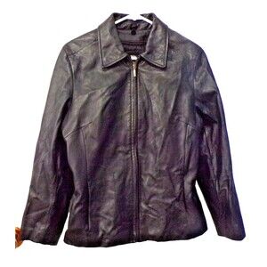 Mossimo Women's 100% Leather Women's Jacket w/Removable Liner 2 Pockets Size Med
